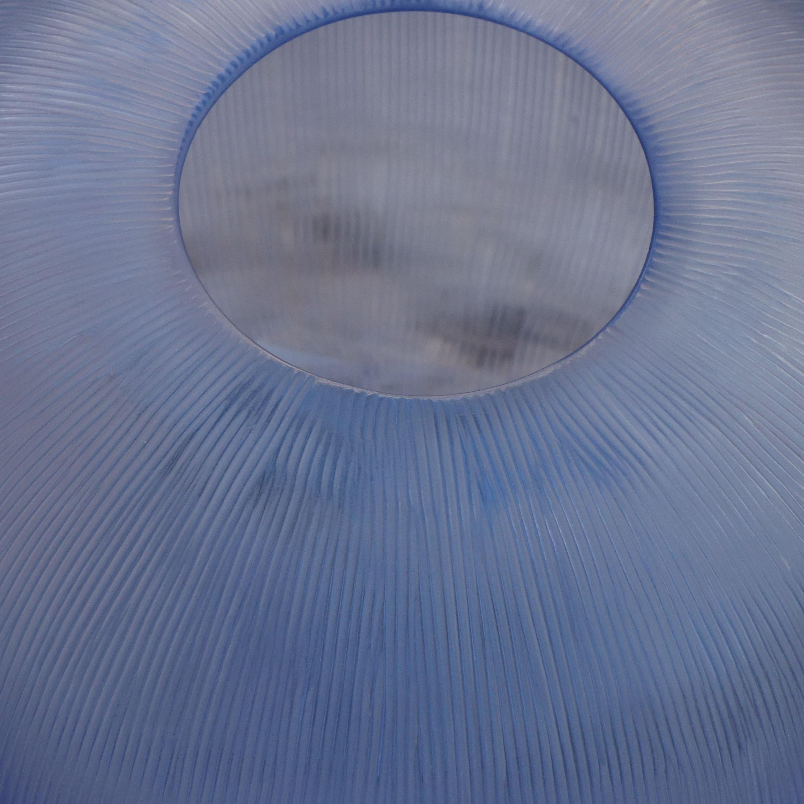 Contemporary 21st Century by Micheluzzi Glass Riccio Light Blue Vase Handmade Murano Glass