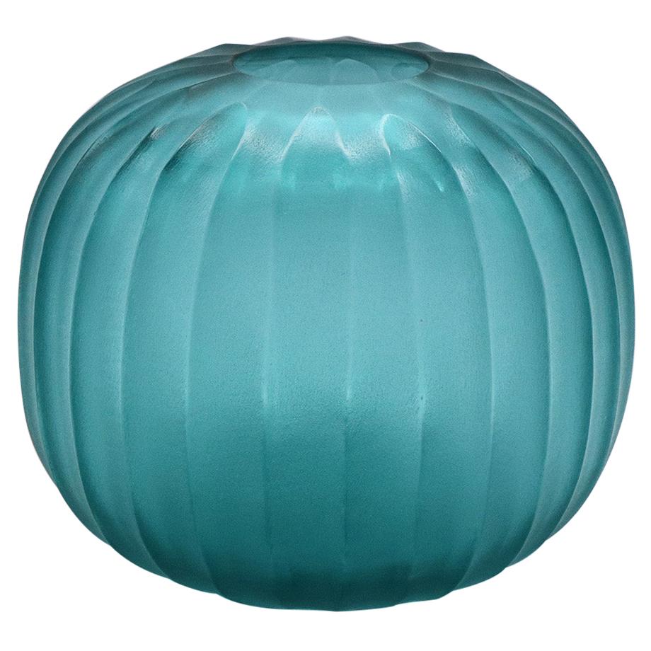 21st Century by Micheluzzi Glass Riccio Smeraldo Vase Handmade Murano Glass