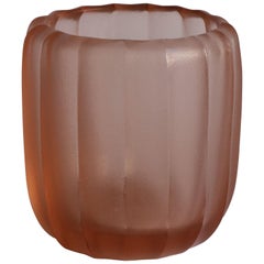 21st Century by Micheluzzi Glass Rullo Light Pink Vase Handmade Murano Glass