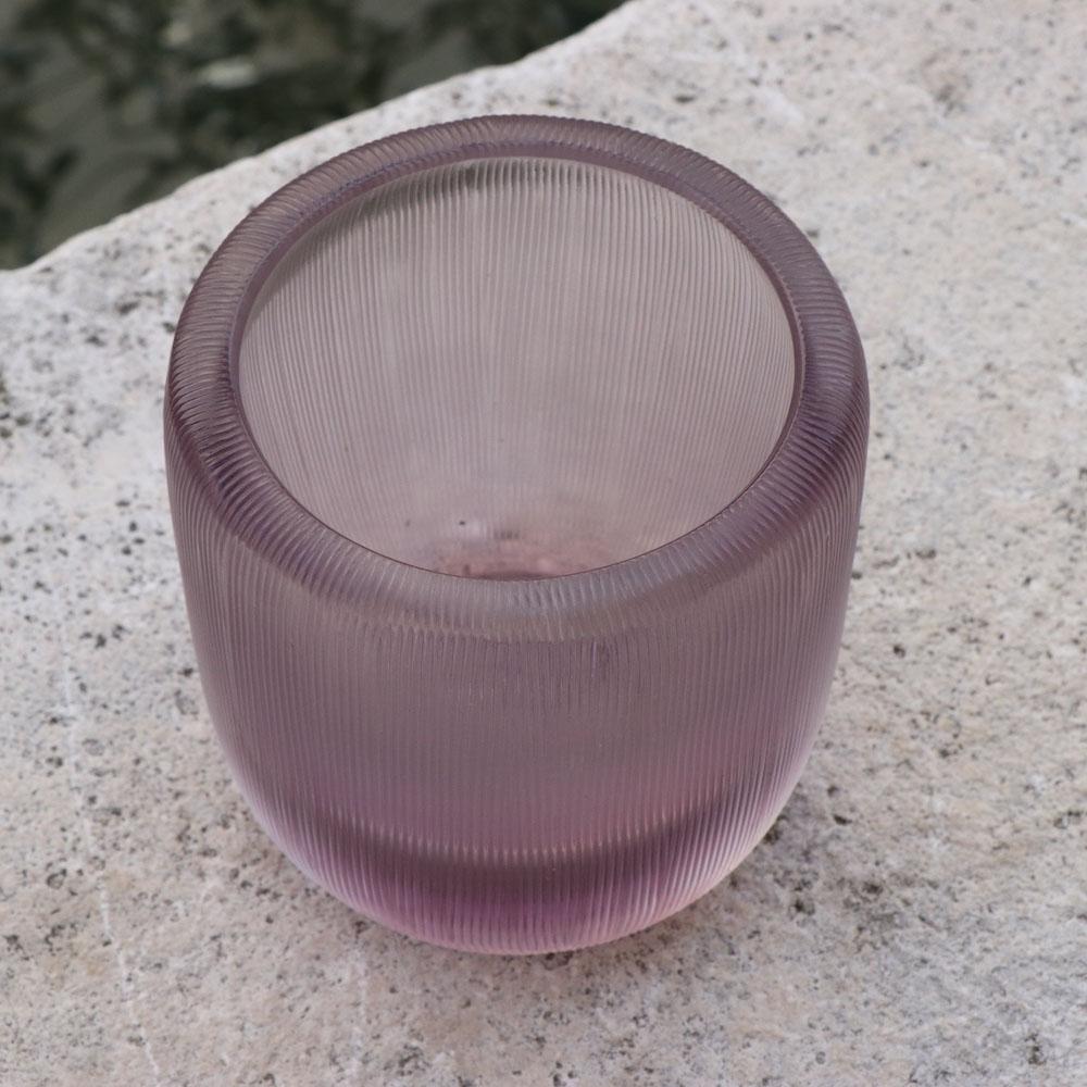 Italian 21st Century by Micheluzzi Glass Rullo Lilac Vase Handmade Murano Glass For Sale