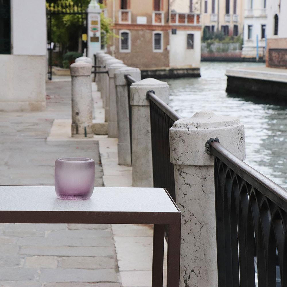21st Century by Micheluzzi Glass Rullo Lilac Vase Handmade Murano Glass In New Condition For Sale In Venice, IT