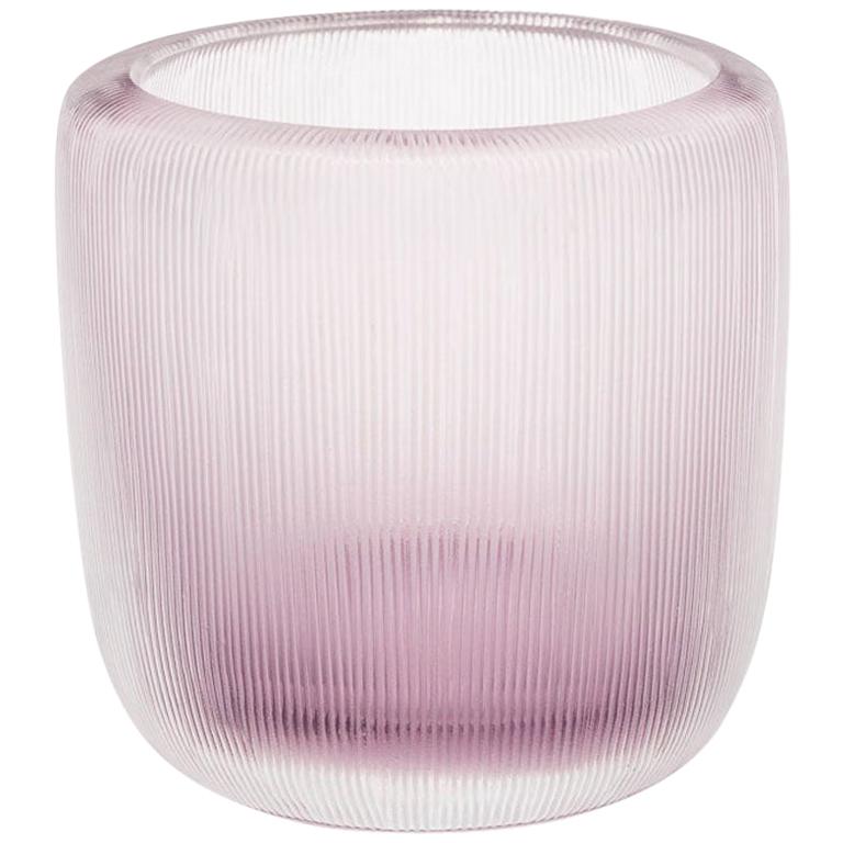 21st Century by Micheluzzi Glass Rullo Lilac Vase Handmade Murano Glass For Sale