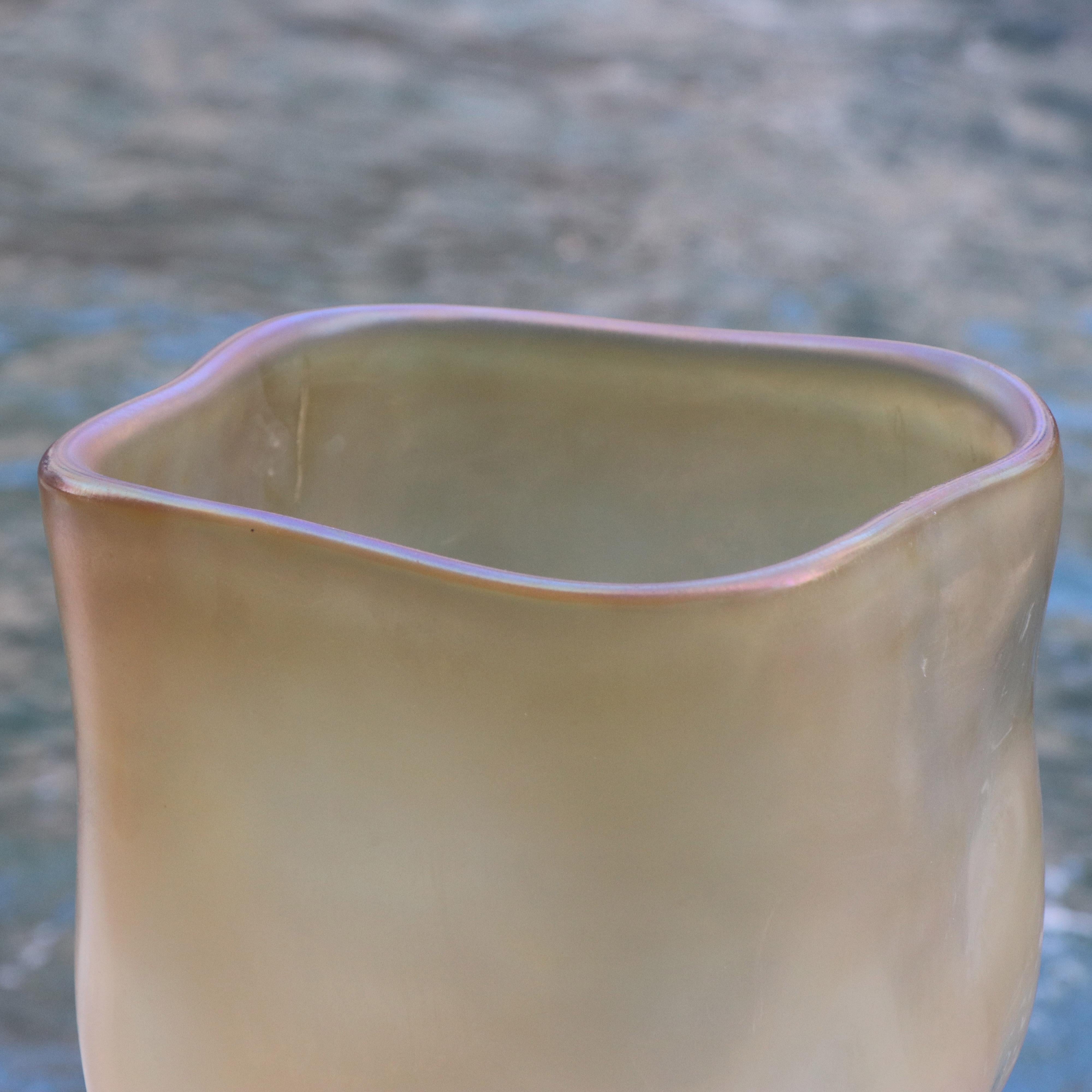 Italian 21st Century by Micheluzzi Glass Sacco Honey Vase Handmade Murano Glass