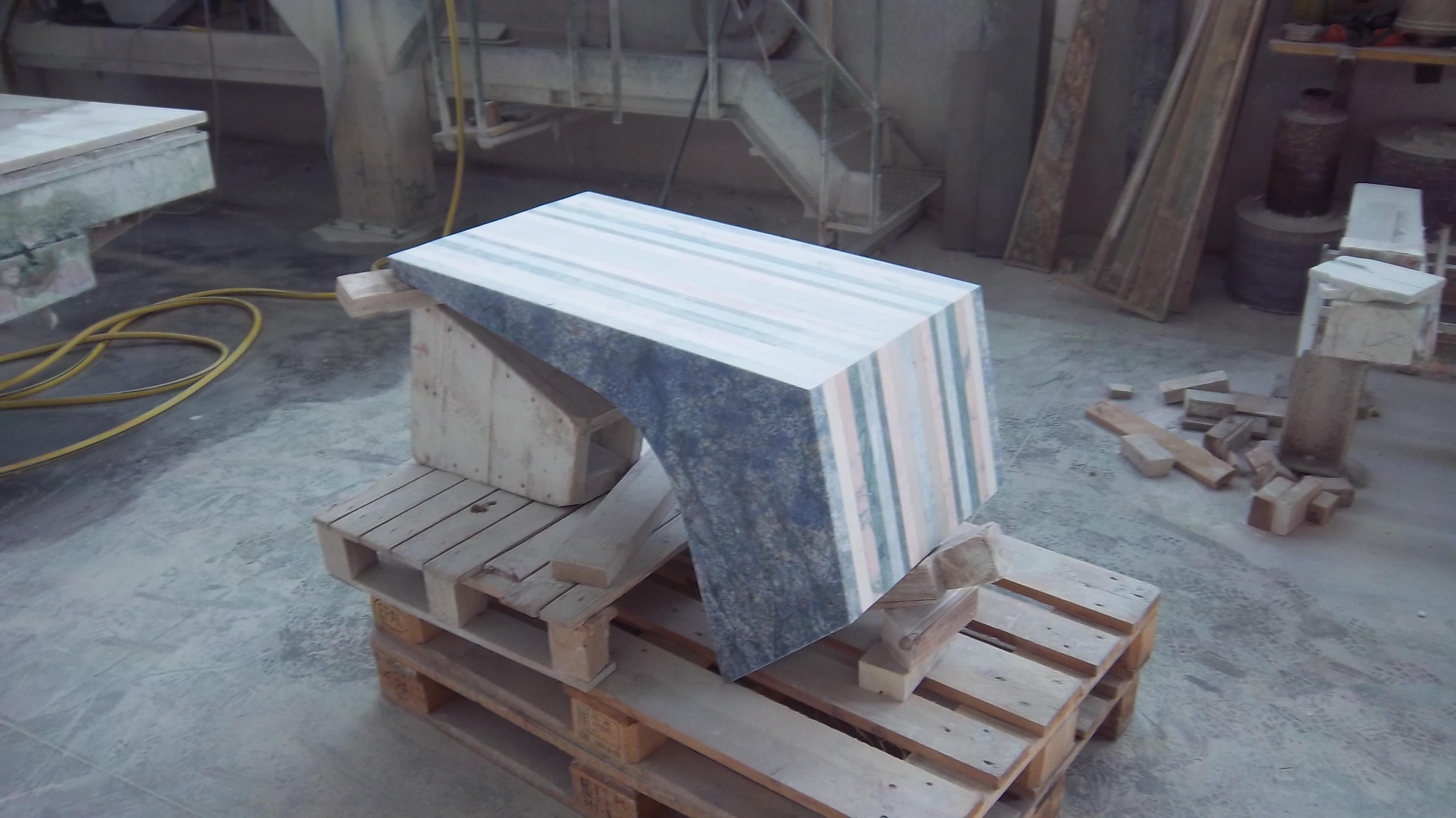 21st Century by M.Nocchi e A.Tazzini Recycled Polichrome Marble Bench Matrioska For Sale 3