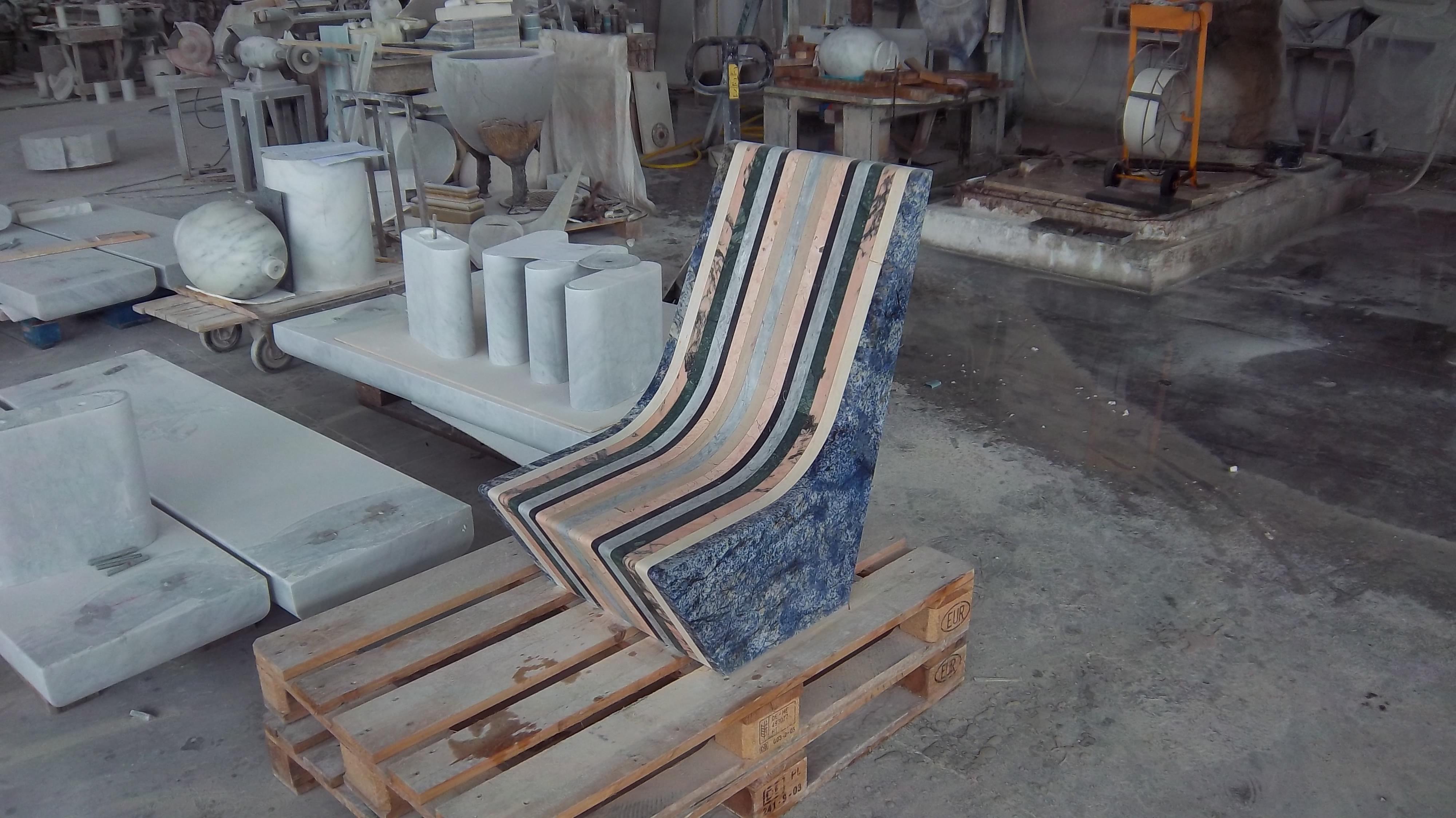 21st Century by M.Nocchi e A.Tazzini Recycled Polichrome Marble Bench Matrioska For Sale 5
