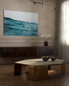 21st Century by Pelizzari Studio Etched Brass Table Glass Top