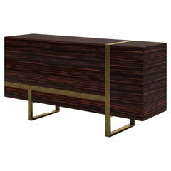 21st Century by Pelizzari Studio Eucalyptus Sideboard Etched Brass Structure