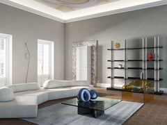 21st Century by Pelizzari Studio Stone Bookcase Iron Shelves