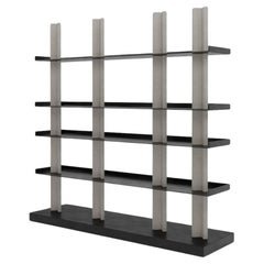 21st Century by Pelizzari Studio Stone Bookcase Iron Shelves