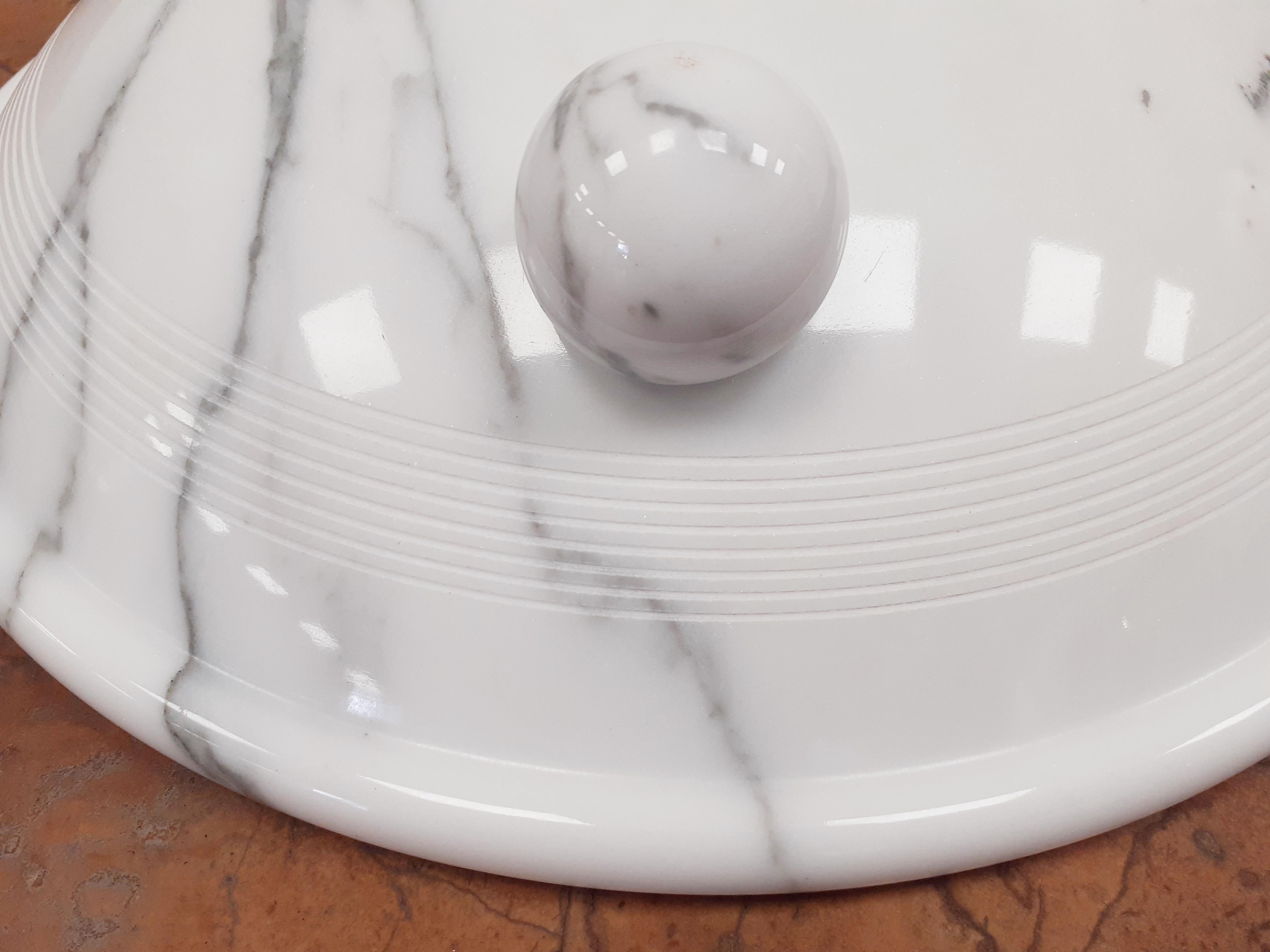 21st Century by Sergio Asti Marble Fruit Bowl Centerpiece in White Carrara In New Condition For Sale In massa, IT