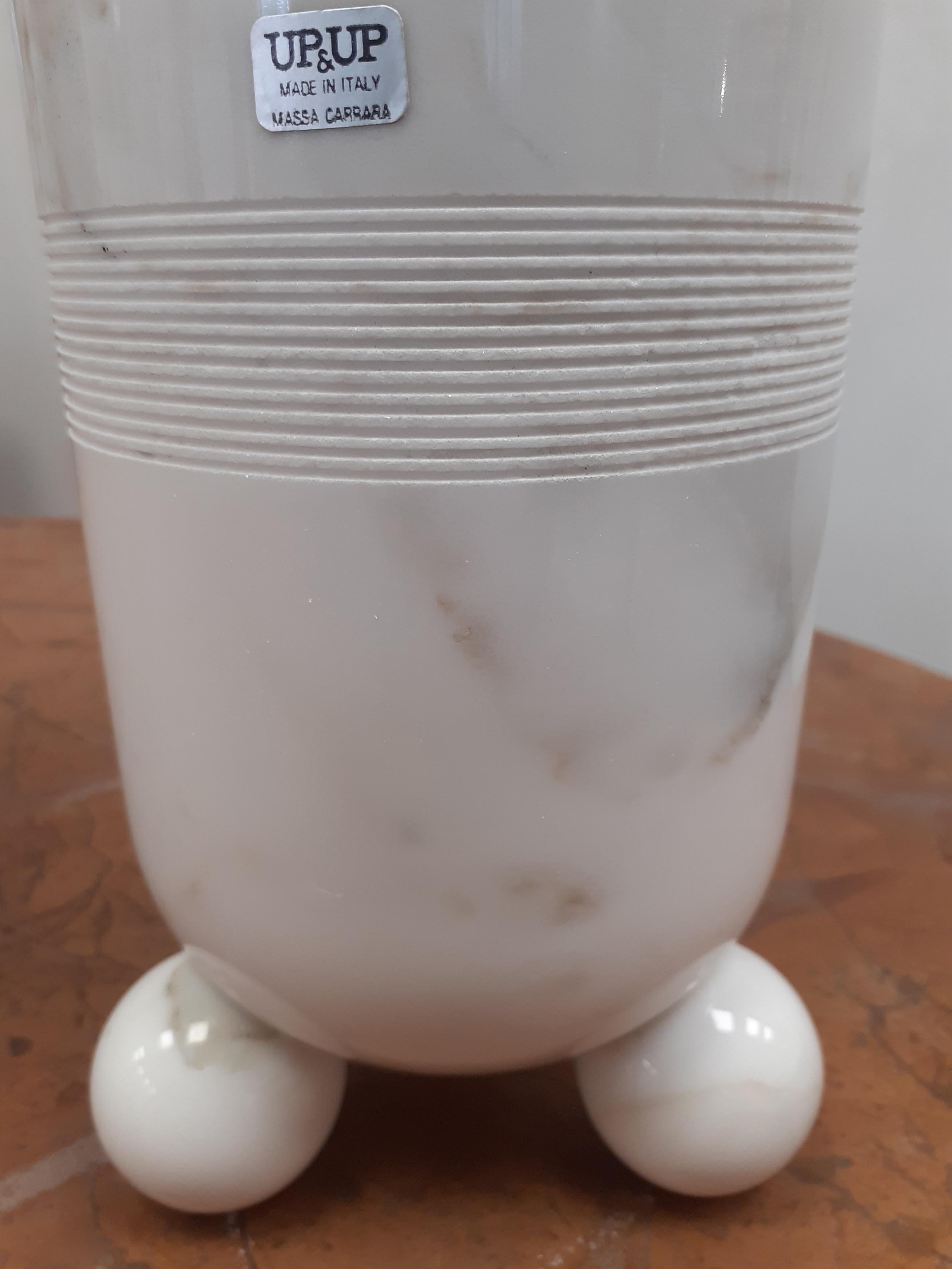 carrara white marble vase