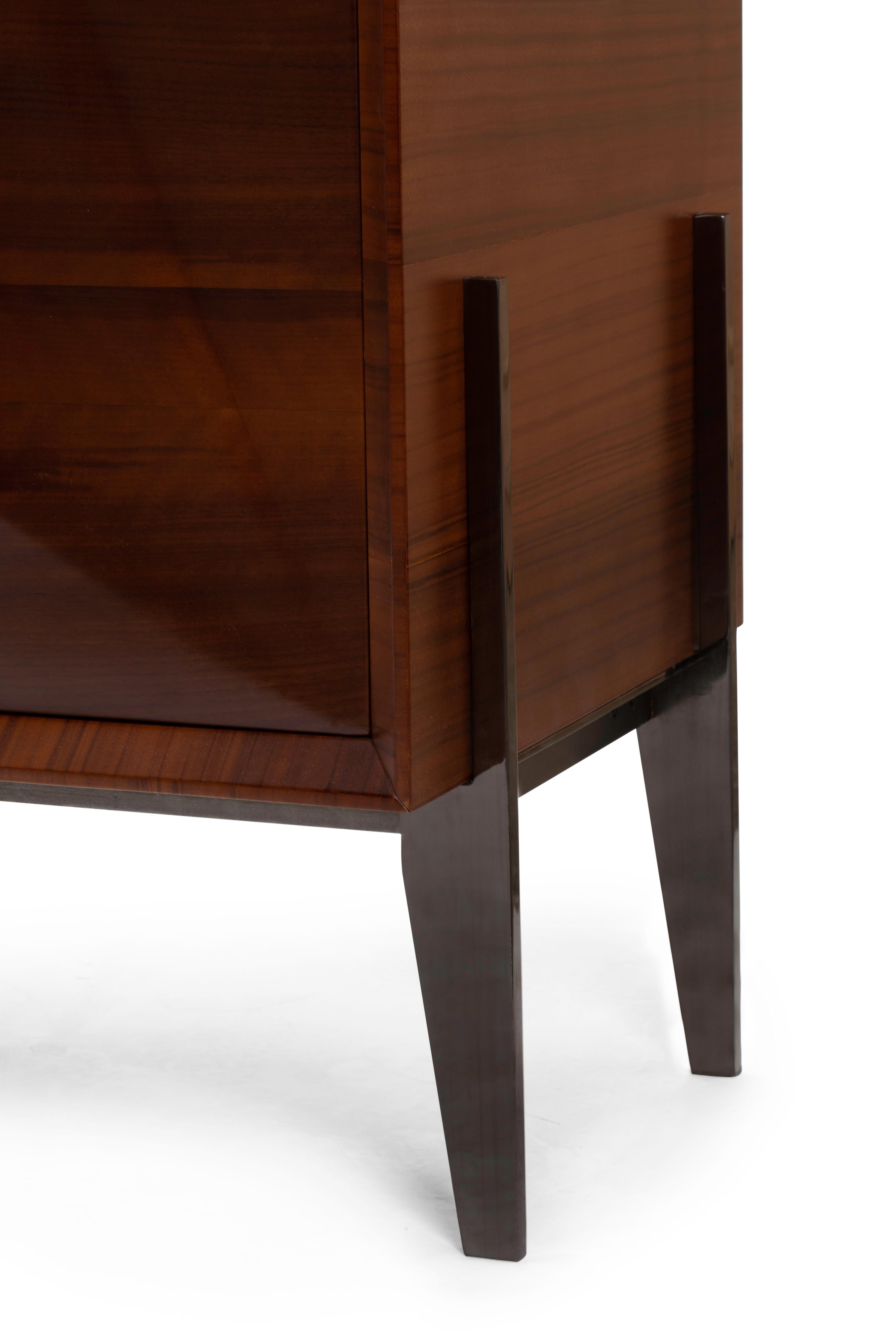 Carved 21st Century Ca Nova Sideboard, Walnut and Porcelain, Made in Italy by Hebanon For Sale