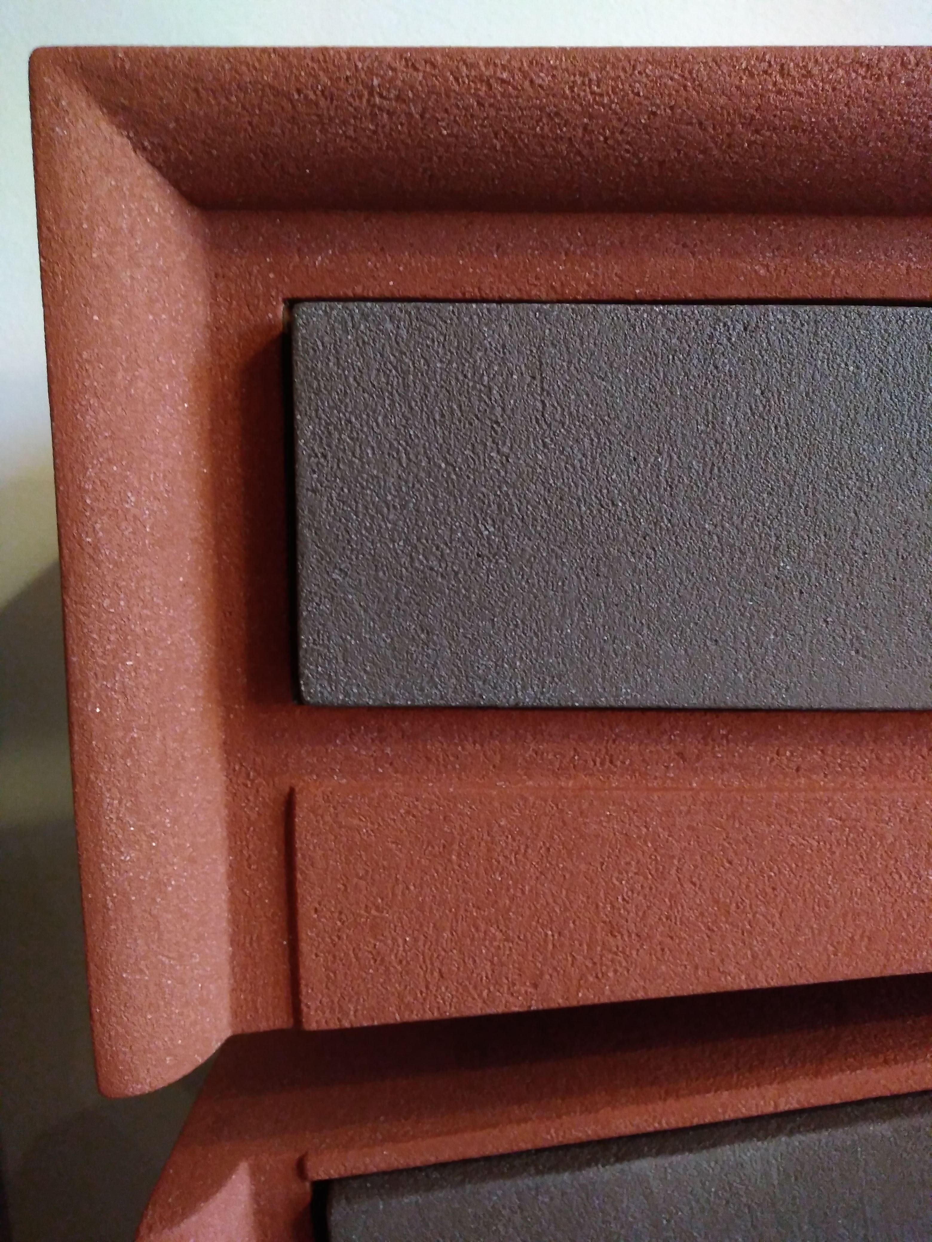 21st Cent. Cabinet-Sculpture Italian Design Contemporary Copper Color Wood-Resin For Sale 5