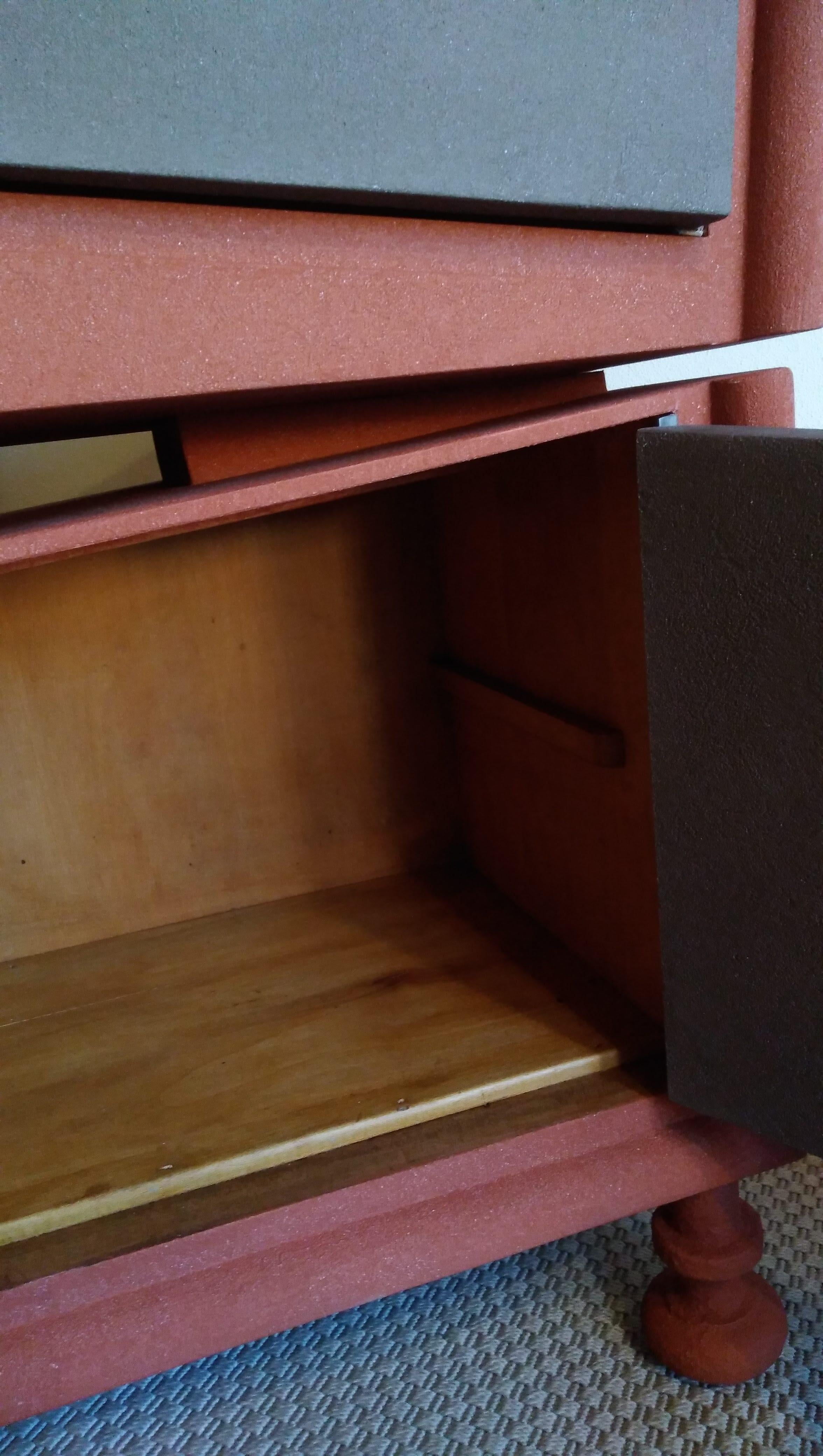 21st Cent. Cabinet-Sculpture Italian Design Contemporary Copper Color Wood-Resin For Sale 6