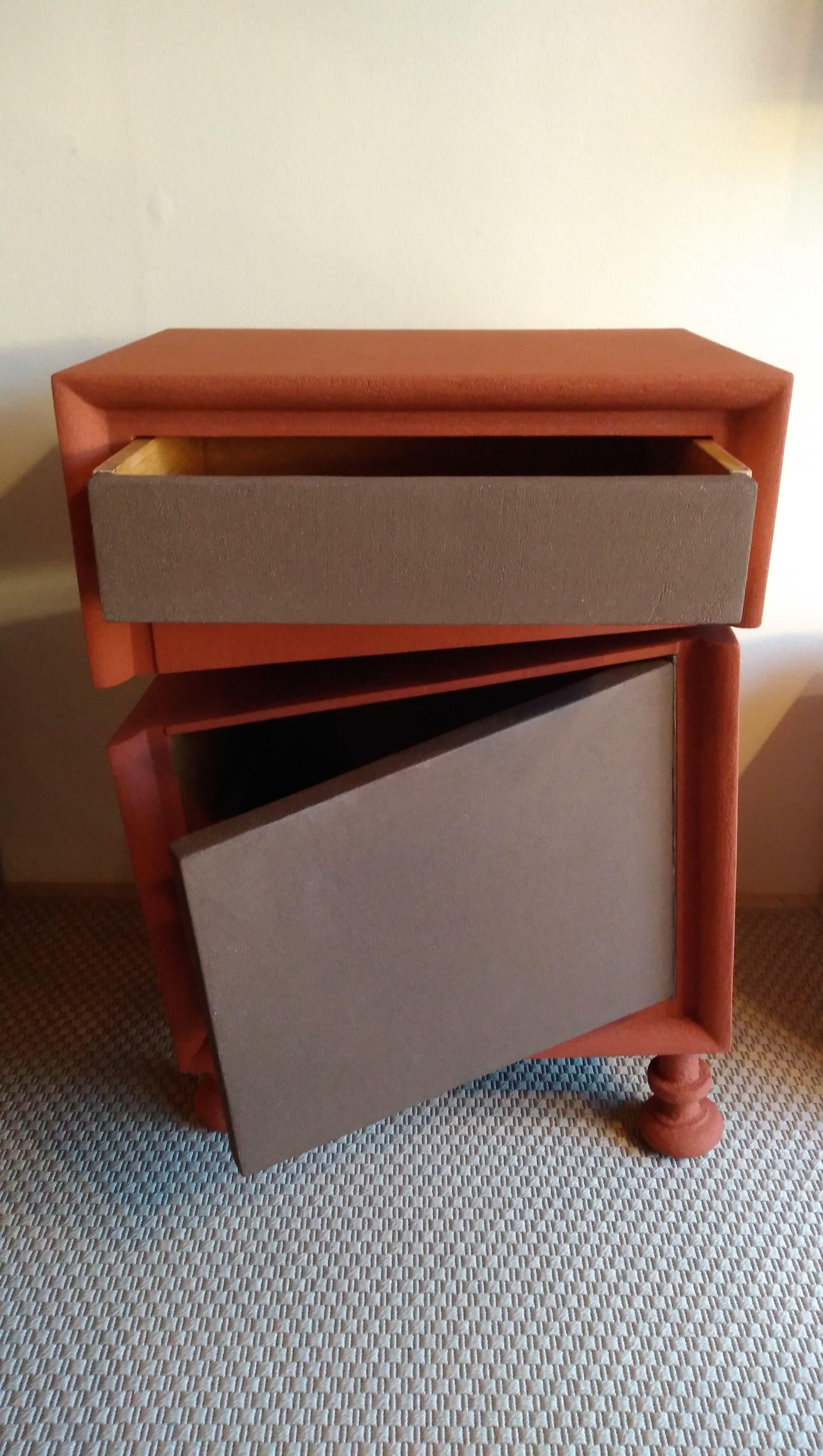 21st Cent. Cabinet-Sculpture Italian Design Contemporary Copper Color Wood-Resin For Sale 1