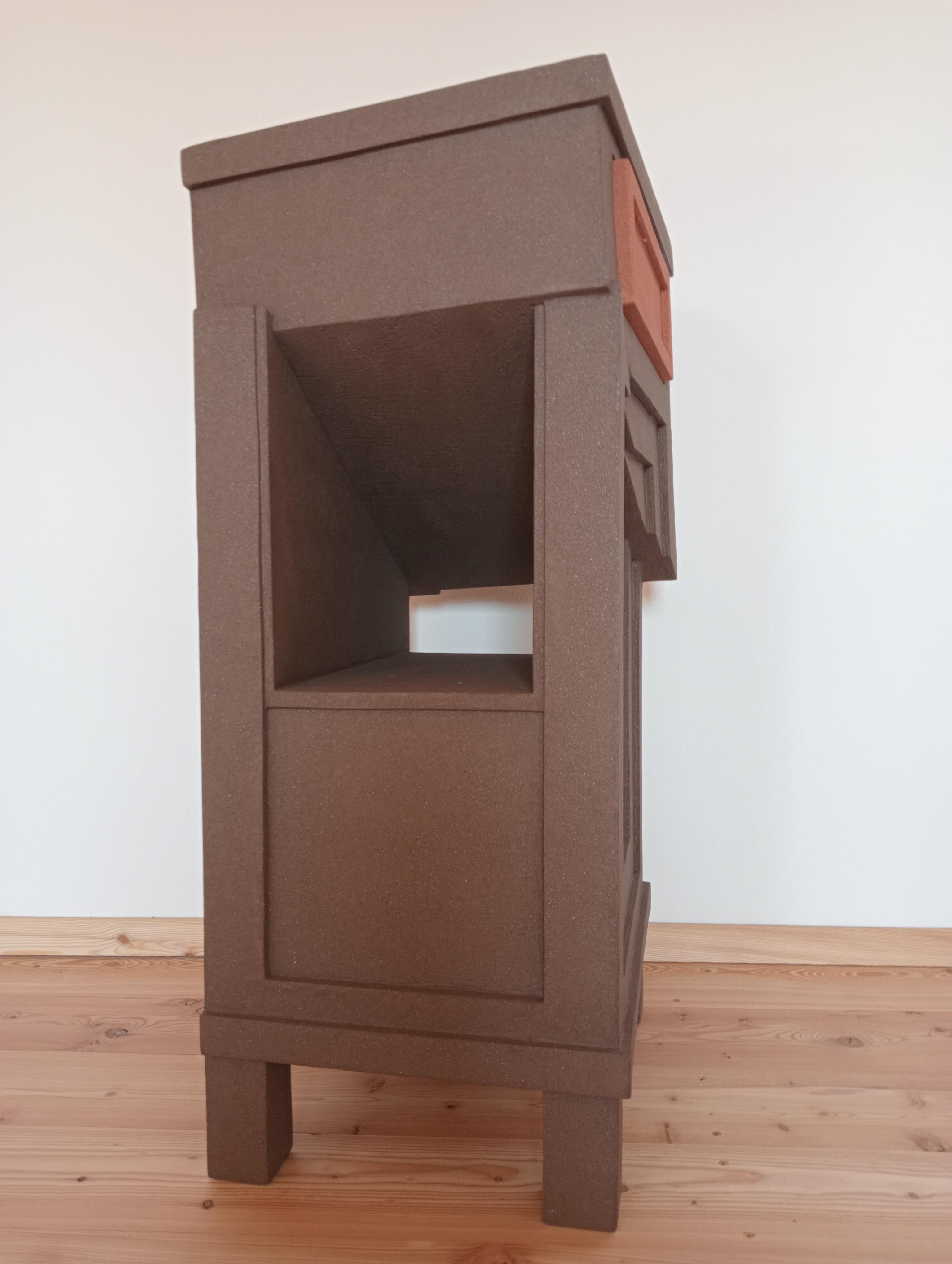 21st Century Cabinet-Sculpture Contemporary Italian Design Coloured Wood - Resin For Sale 1
