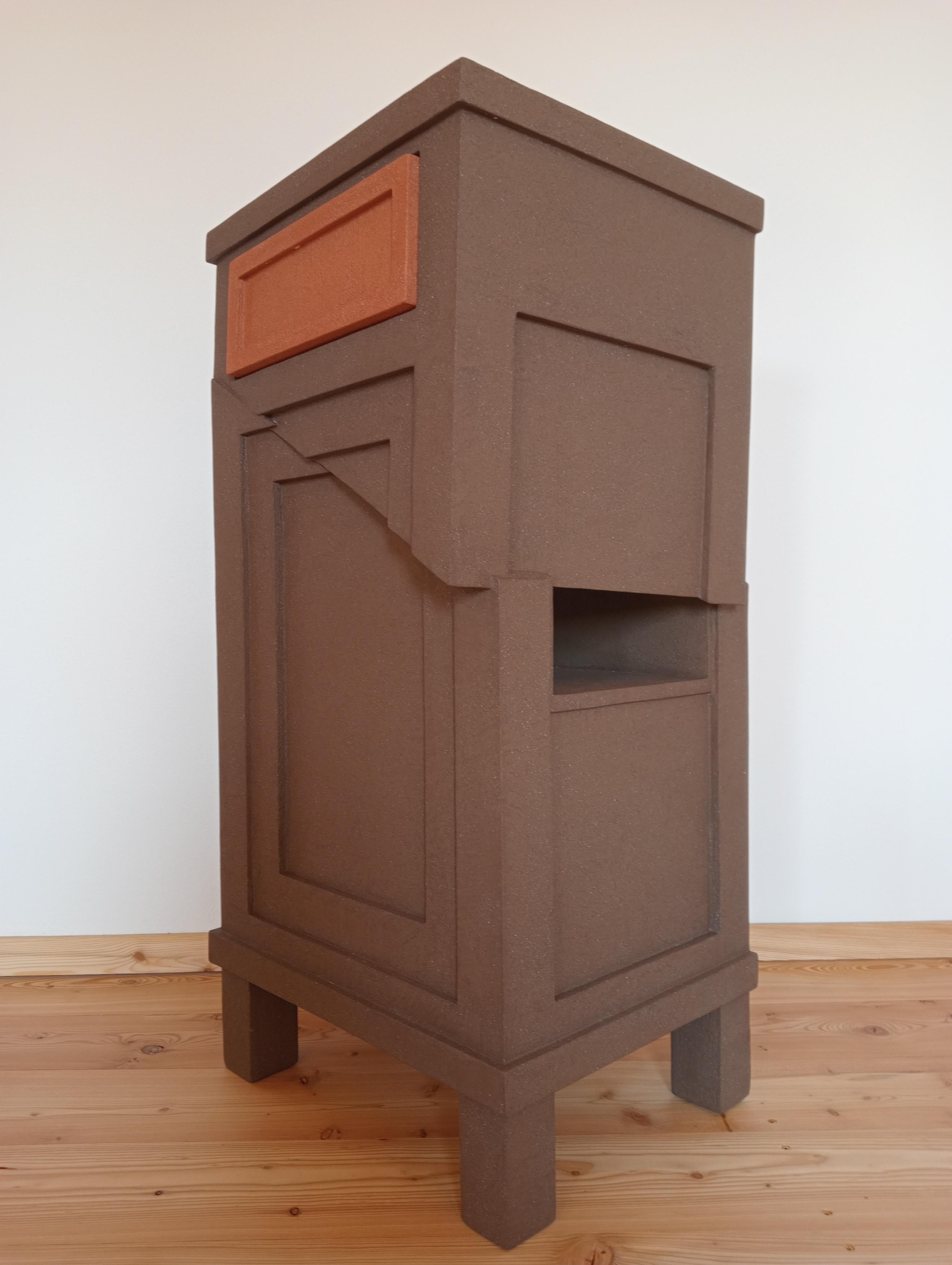 21st Century Cabinet-Sculpture Contemporary Italian Design Coloured Wood - Resin For Sale 3