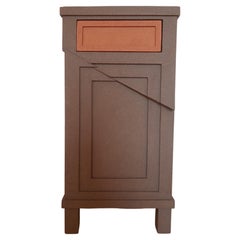 21st Century Cabinet-Sculpture Contemporary Brown, Orange in Wood and Resin