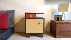 Cabinet-Sculpture du 21e siècle Contemporary Gold-Green-Red en Wood & Resin