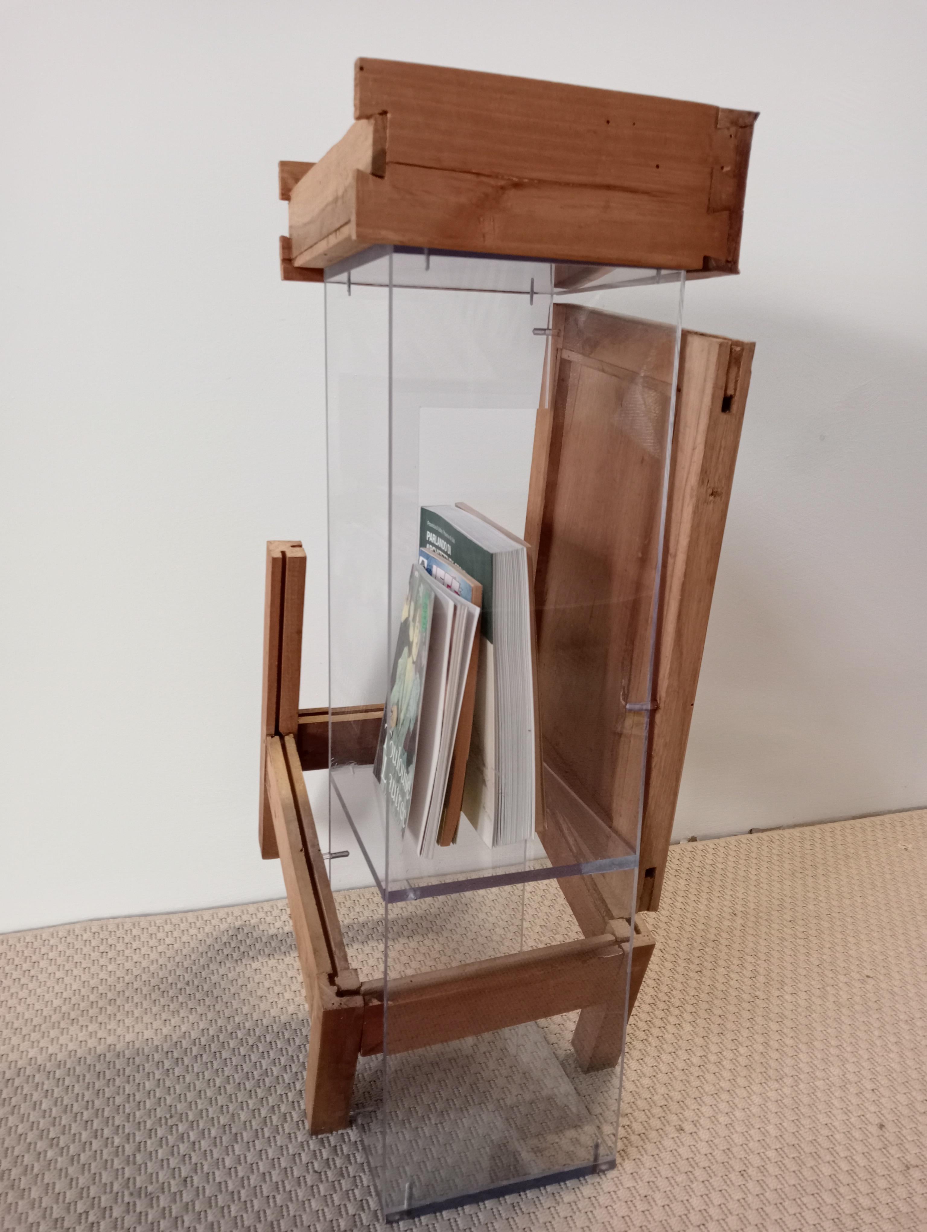 21st Century Cabinet Sculpture Contemporary Italian Design Wood & Plexiglass For Sale 7