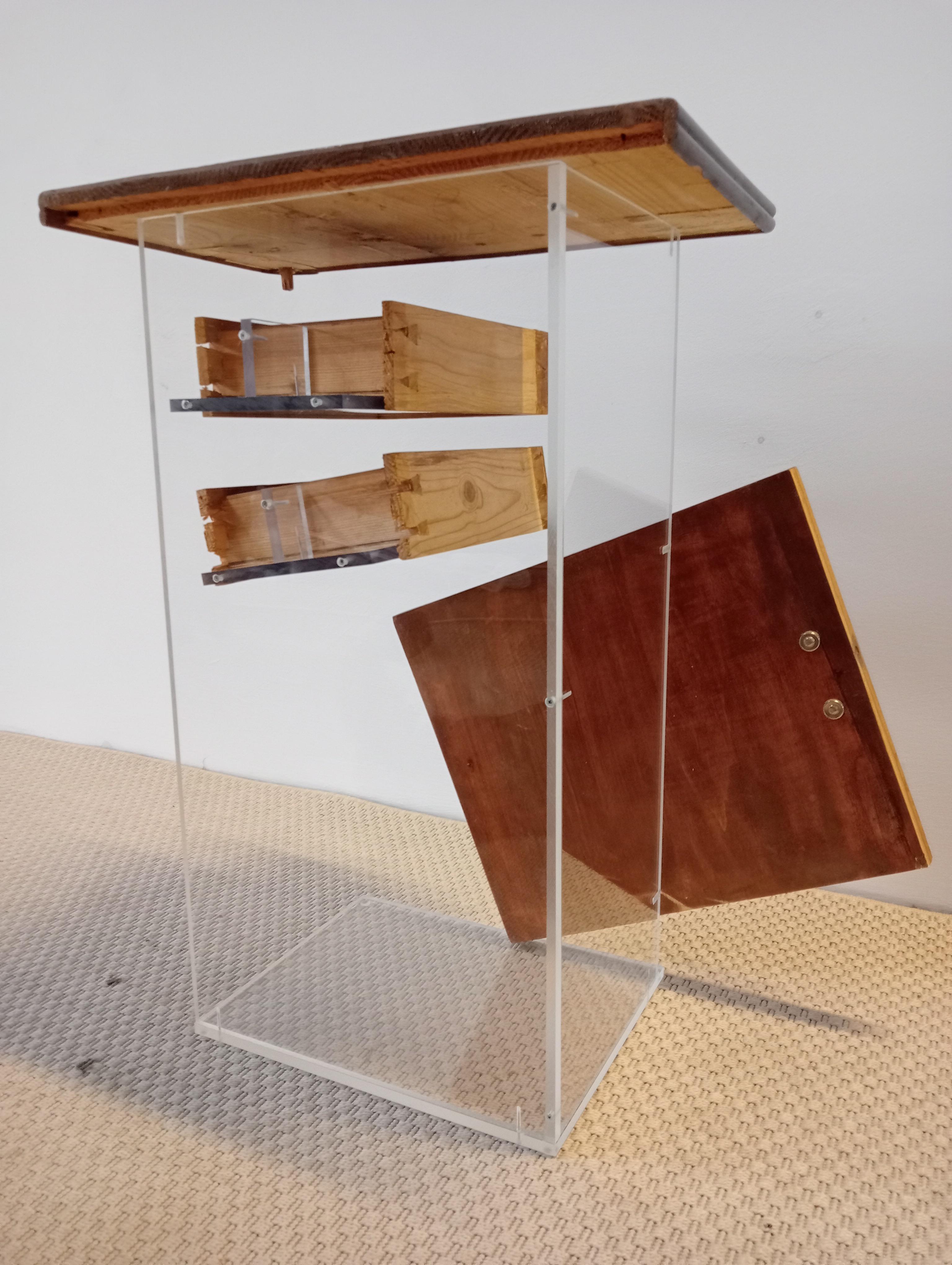 21st Century Cabinet Sculpture Contemporary Italian Design Wood & Plexiglass im Angebot 1