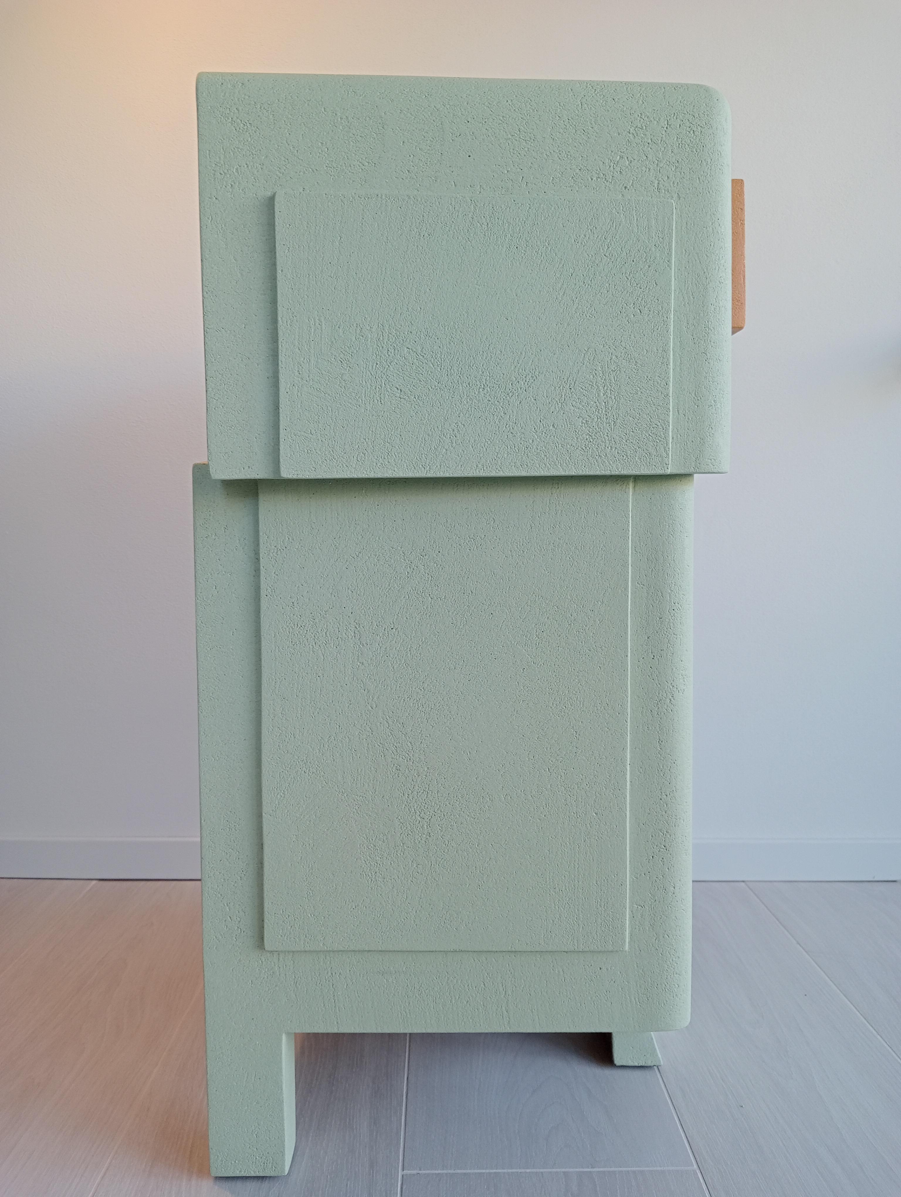 21st Century Cabinet Sculpture Italian Contemporary Design Coloured Wood Resin In Good Condition For Sale In Budoia, IT