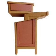 21st Century Cabinet-Sculpture Contemporary Ochre, Rust Colors Wood, Resin