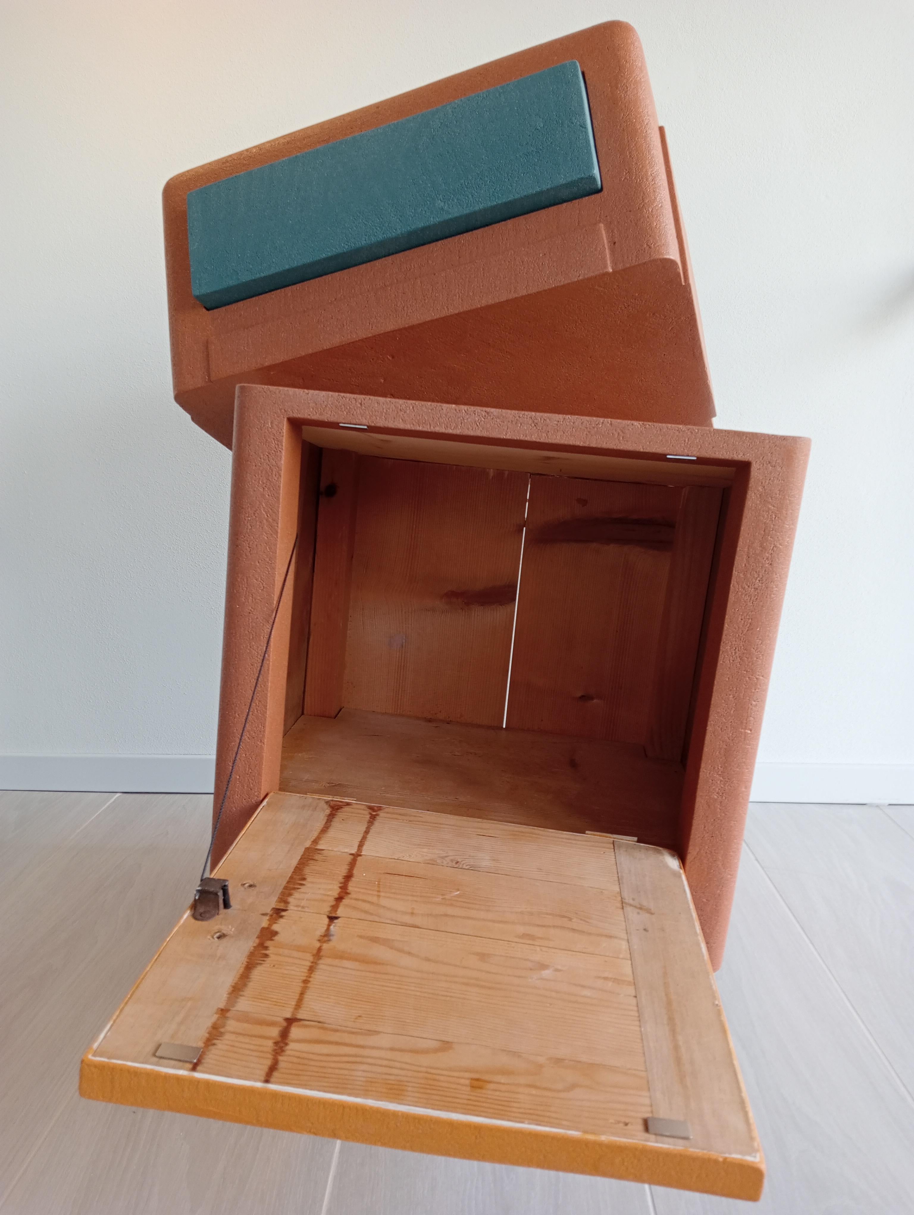 21st Century Cabinet Sculpture Italian Contemporary Design in Wood and Resin For Sale 3