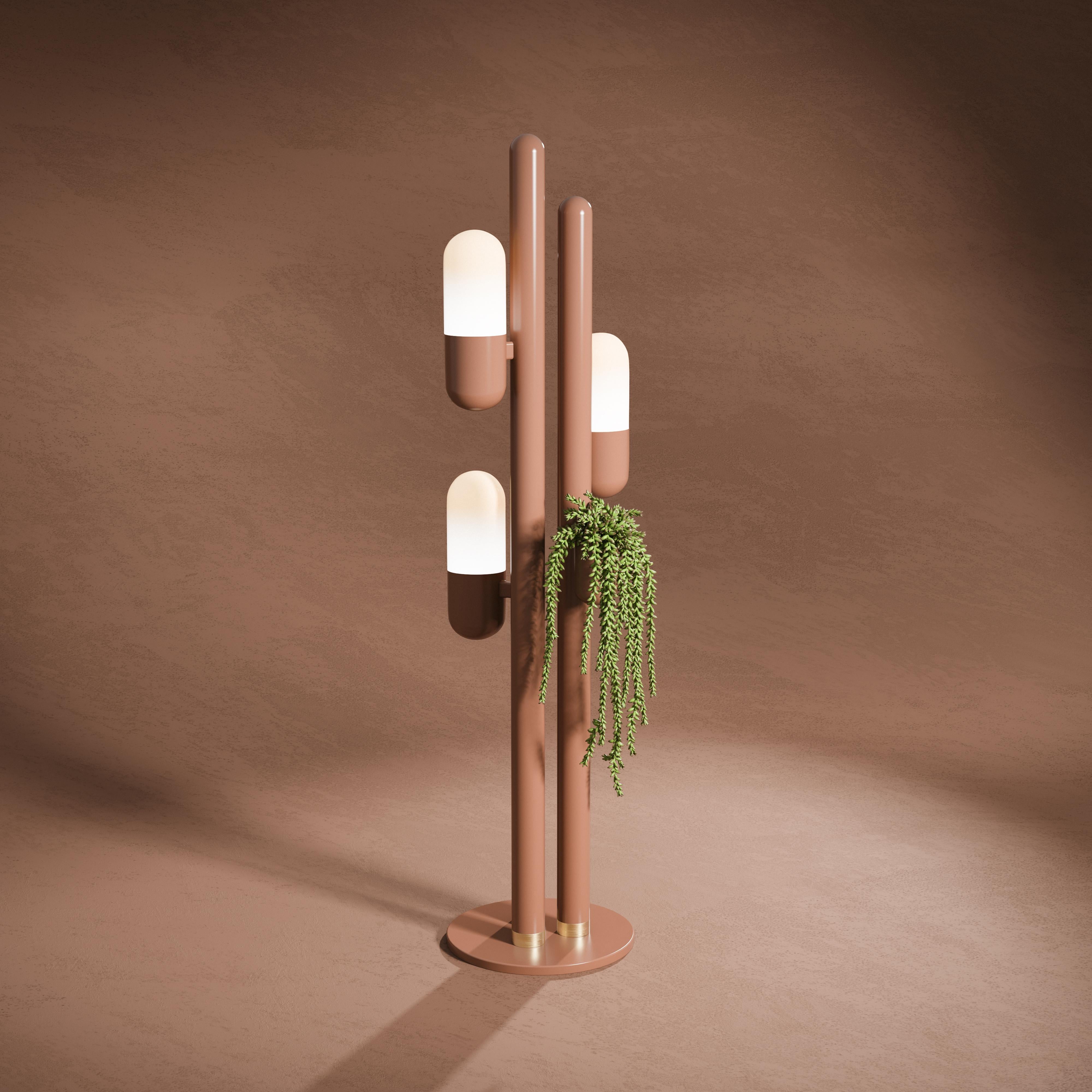 Lampadaire Cactus du 21e siècle, métal laqué et verre blanc par Creativemary en vente 6