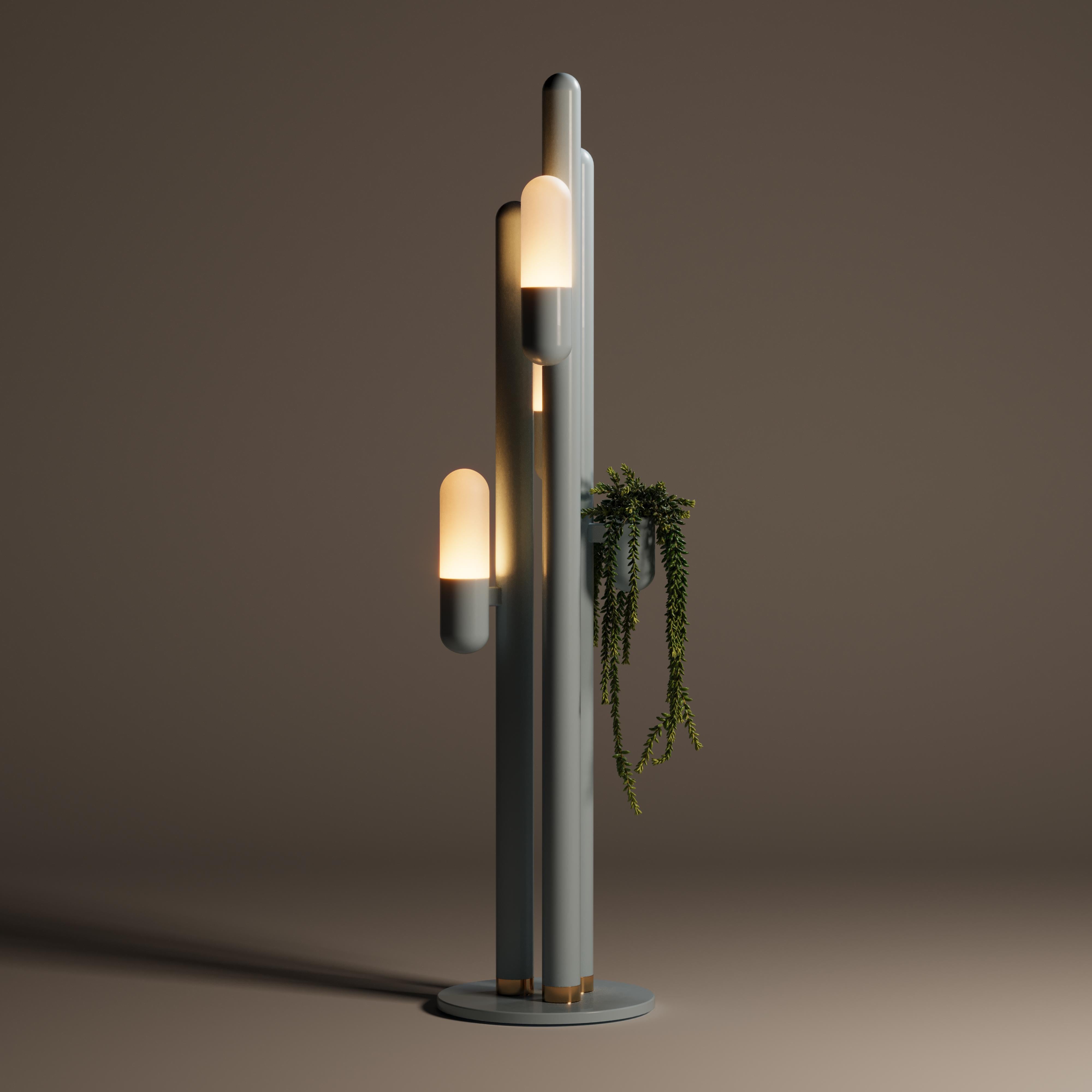 Cactus-Stehlampe aus lackiertem Metall und weißem Glas von Creativemary, 21. Jahrhundert im Angebot 14