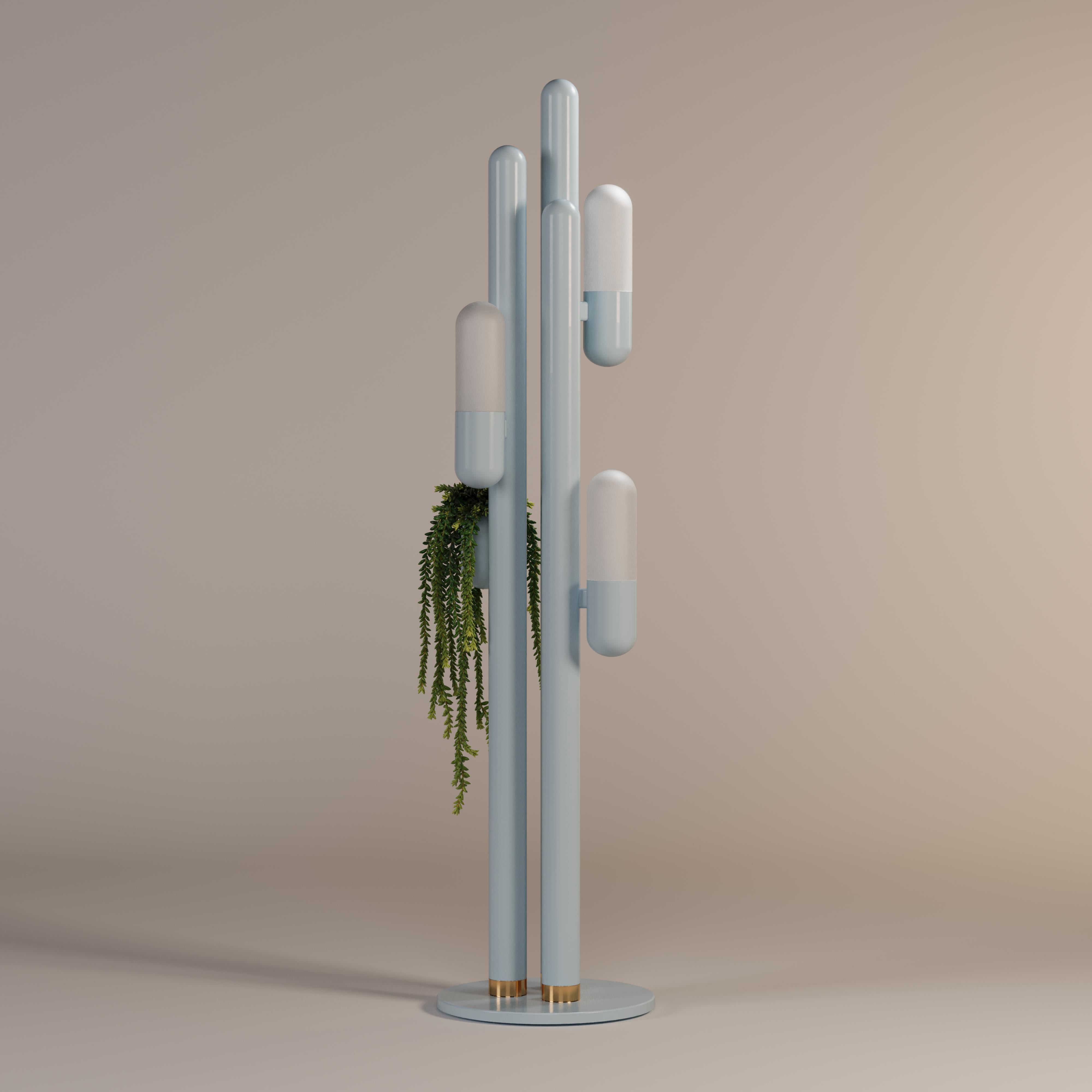 Cactus-Stehlampe aus lackiertem Metall und weißem Glas von Creativemary, 21. Jahrhundert im Angebot 15