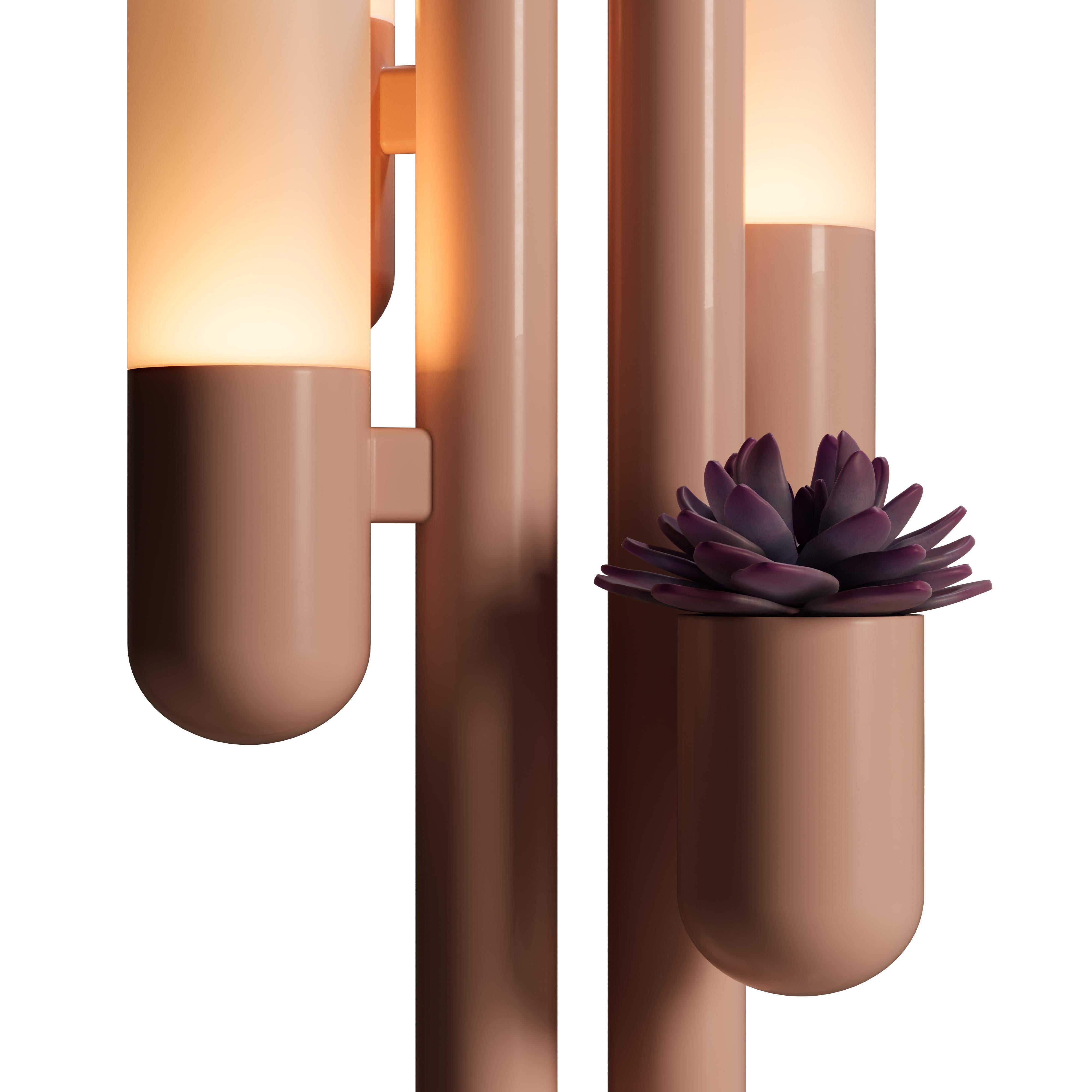 Lampe de bureau Cactus du 21e siècle en métal laqué et verre blanc par Creativemary en vente 9
