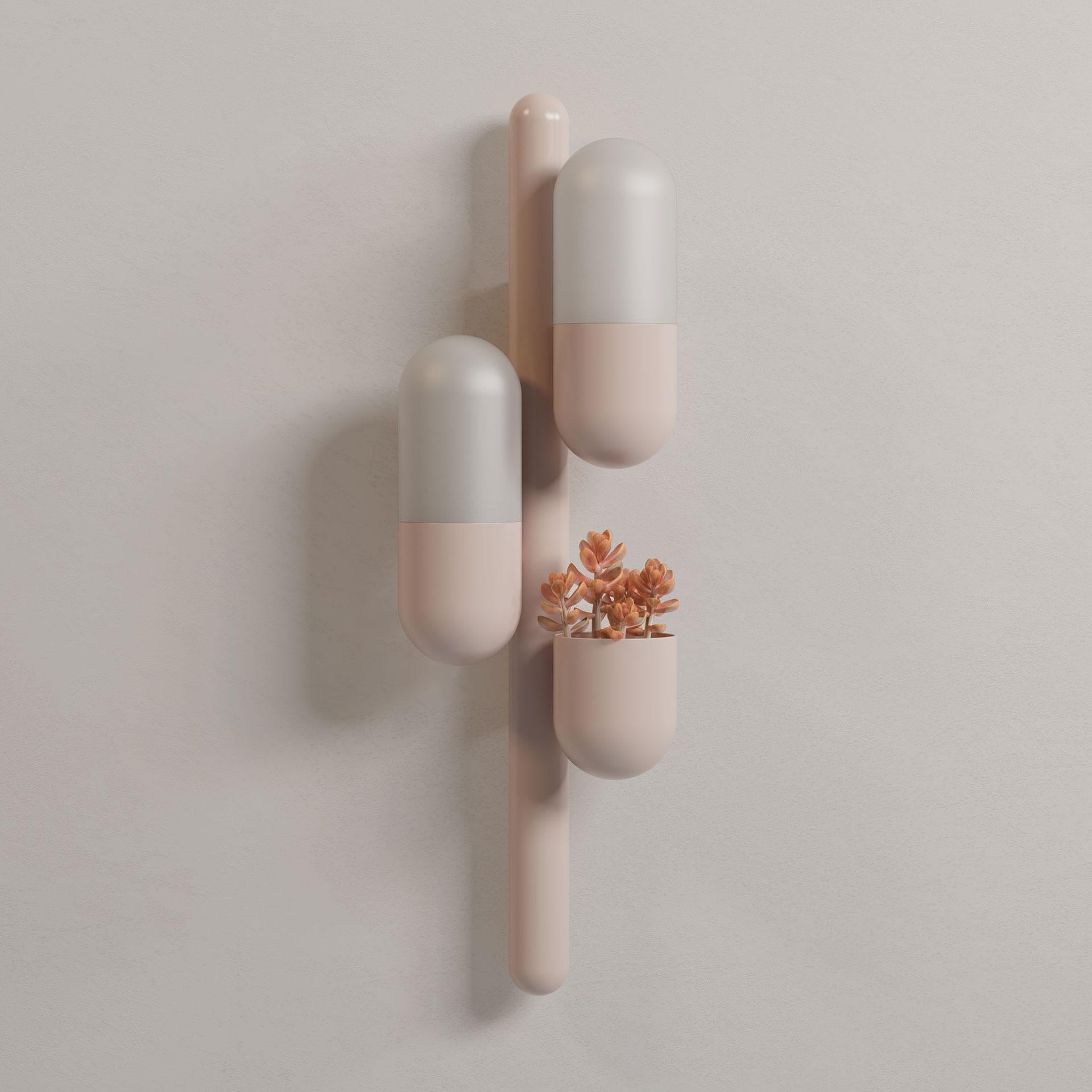 Lampe murale Cactus du 21e siècle en métal laqué et verre blanc par Creativemary Neuf - En vente à RIO TINTO, PT