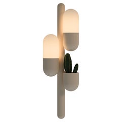 Aplique Cactus Siglo XXI Metal Lacado Vidrio Blanco by Creativemary
