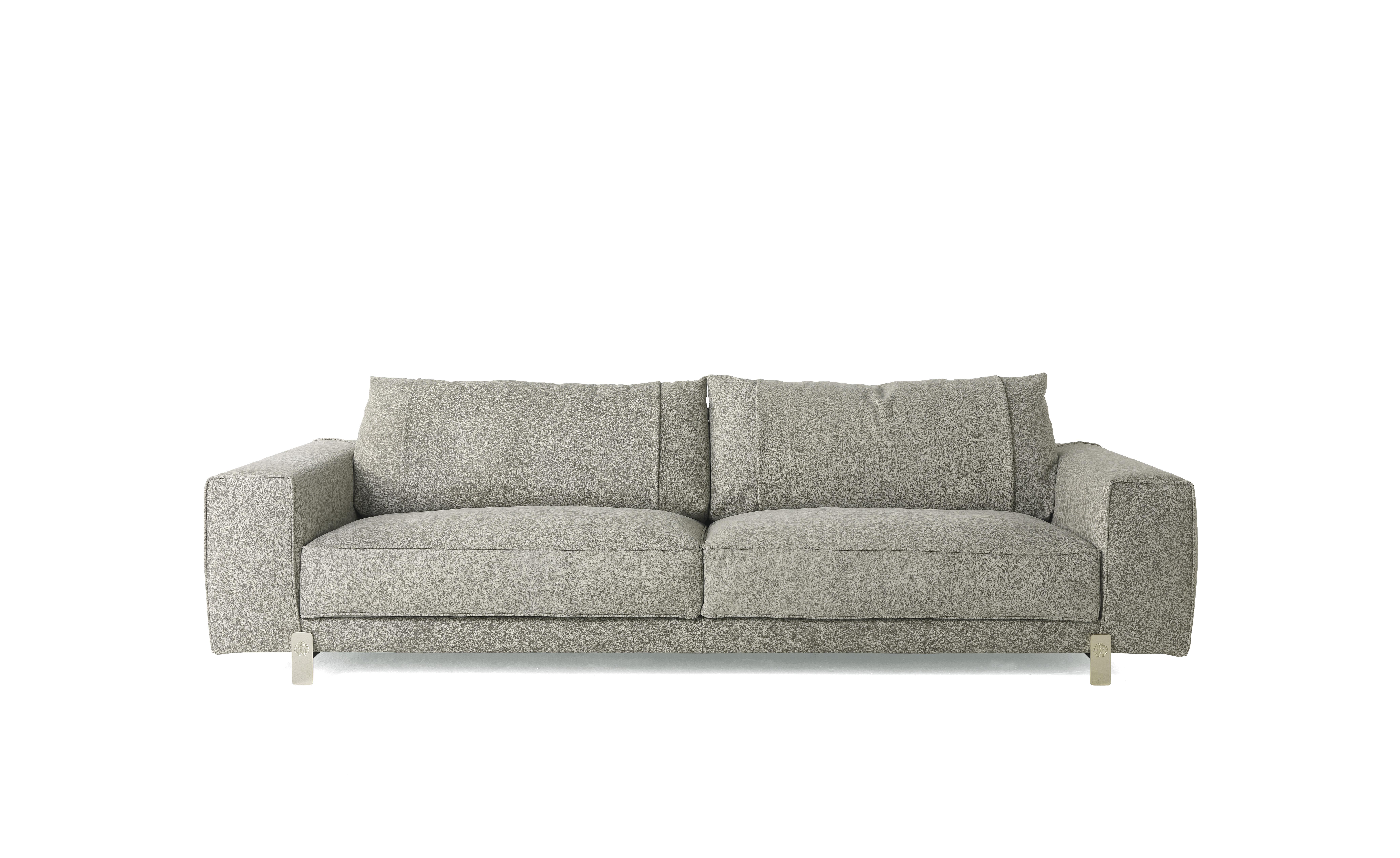 Italian 21st Century Caicos 3-Seater Sofa in Leather by Roberto Cavalli Home Interiors  For Sale