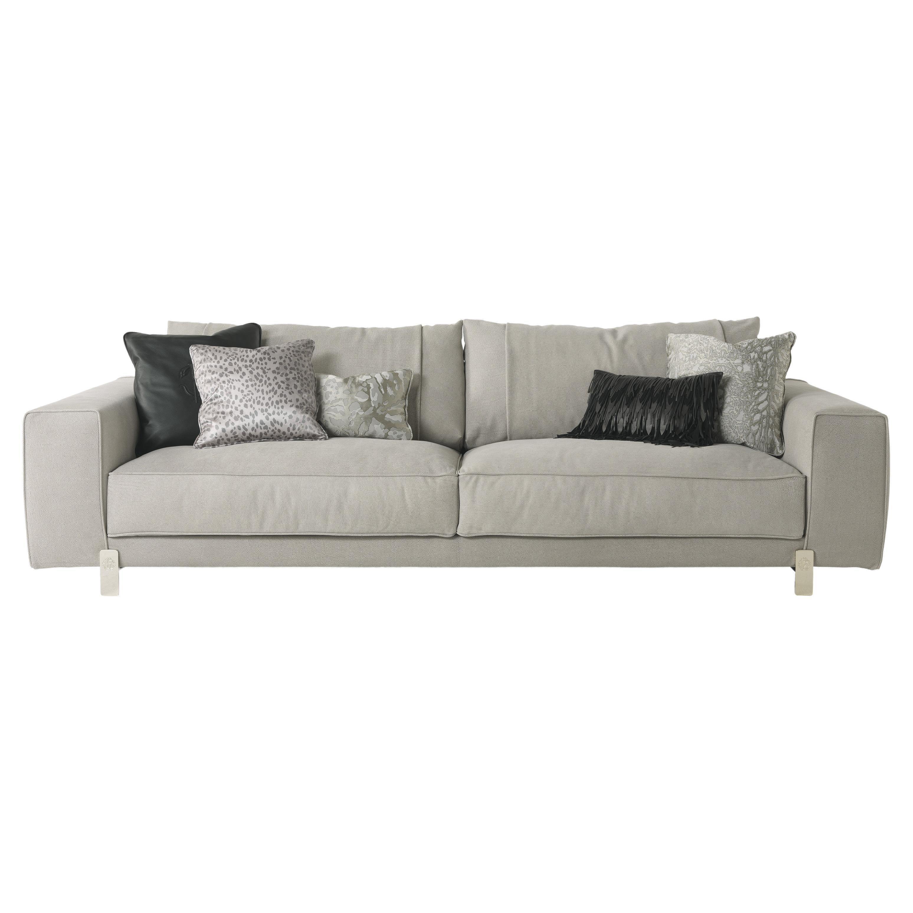 21st Century Caicos 3-Seater Sofa in Leather by Roberto Cavalli Home Interiors 
