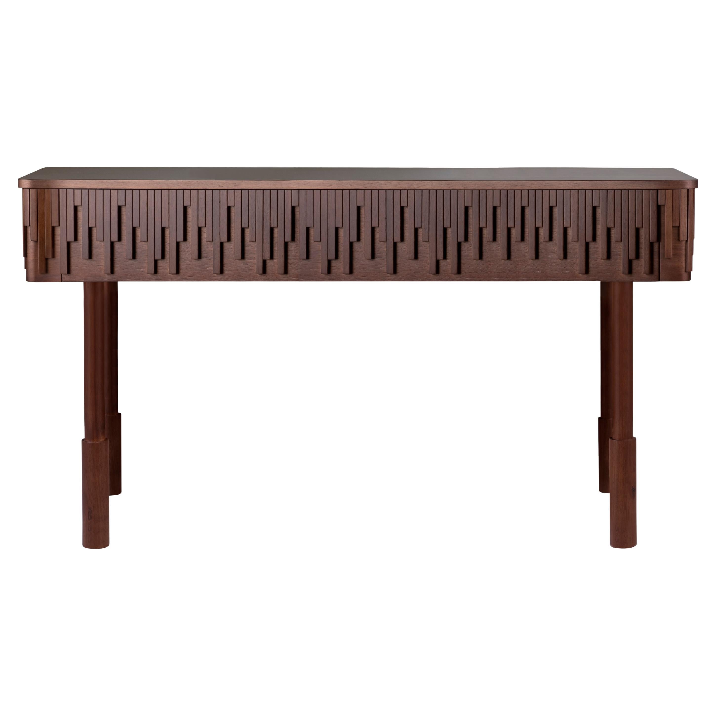 21st Century Campbell Console Table Walnut Wood For Sale