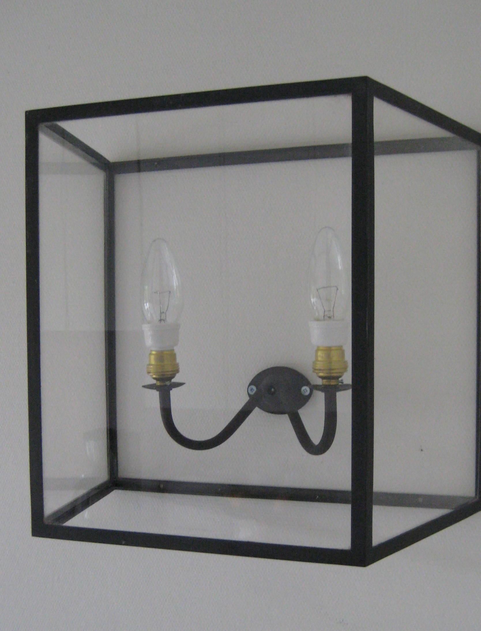 Belgian 21st Century Candle Wall Light Brass Glass LED For Sale
