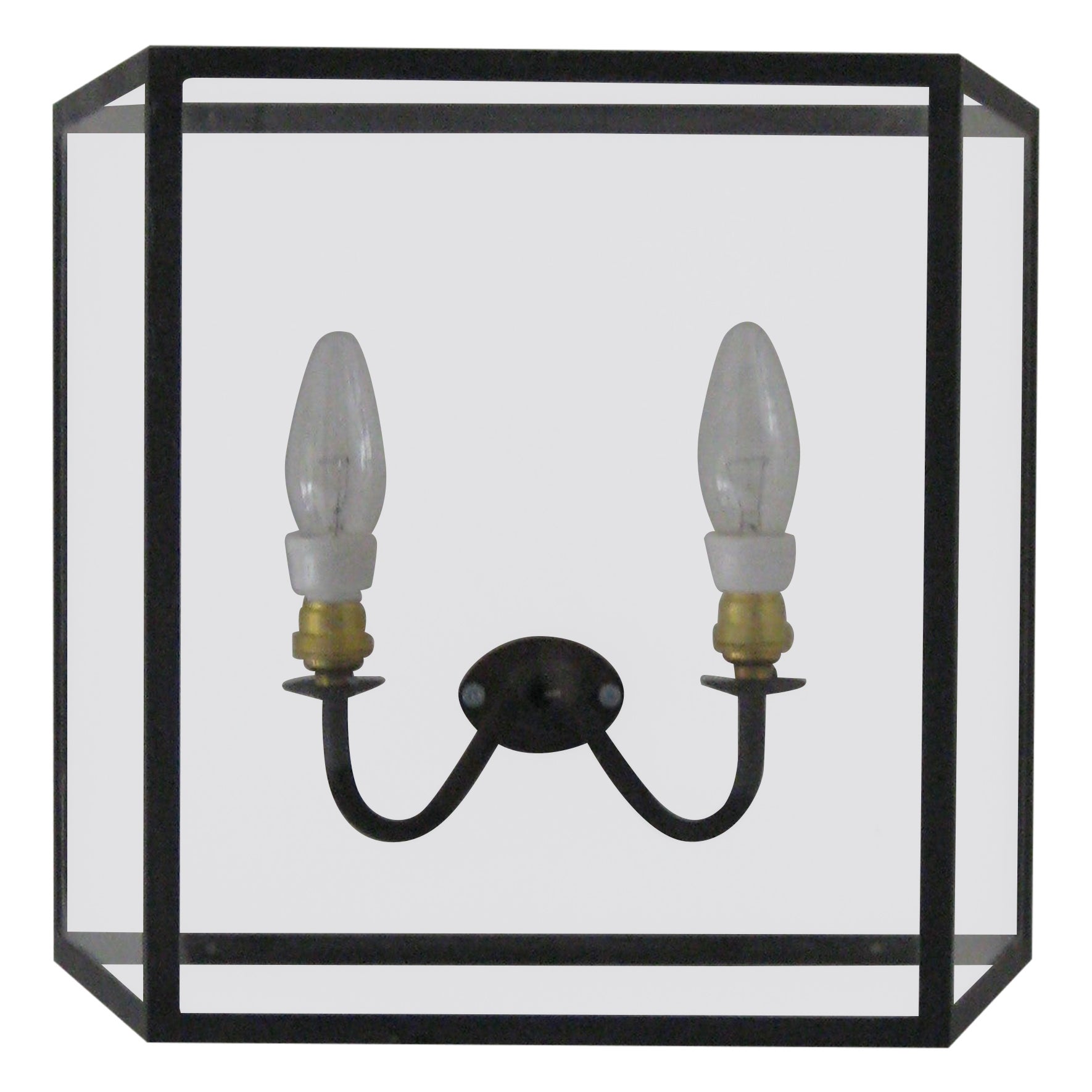 21st Century Candle Wall Light Brass Glass LED For Sale