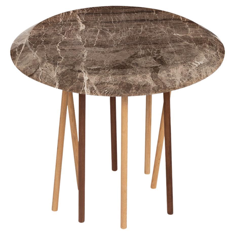 21st Century Canneto Side Table in Marble, Ash, Walnut, Made in Italy