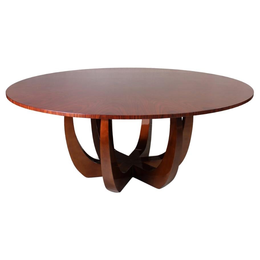 21st Century Canopy Dining Table Wood Veneered Handmade Tabletop