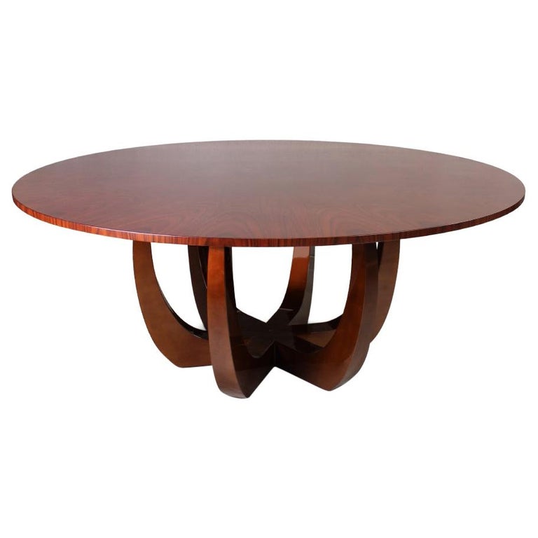 21st Century Canopy Dining Table Wood Veneered Handmade Tabletop For