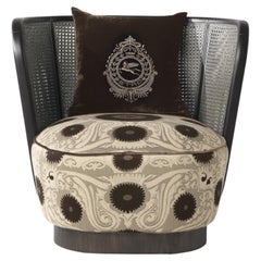 21st Century Caral Armchair in Fabric and Vienna Straw by Etro Home Interiors