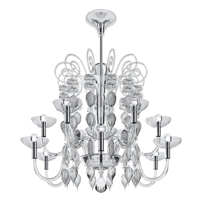 Lustres  12 clairages en cristal Carlo Scarpa 99,37, XXIe sicle en vente