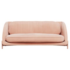 Carole Sofa aus Baumwolle und Samt und Kiefernholz