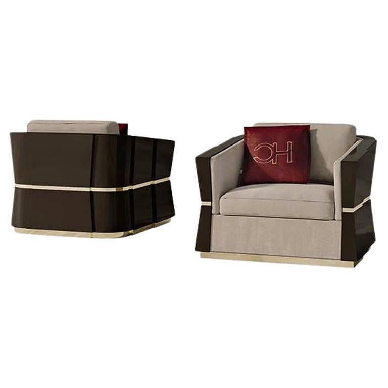 Sessel „Teppich Home Italia“ des 21. Jahrhunderts mit Holzrahmen, Modern, 7537