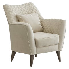 Siglo XXI Carpanese Home Italia Sillón con patas de madera Moderno, 7212
