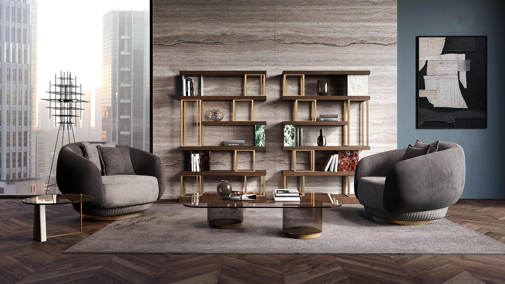 Precious bookshelf that is more than a piece of furniture that serves you, it is a true piece of art.
Realized only with the best materials, it is perfect for every luxury environment from the most contemporary to the classic.
The structure is in