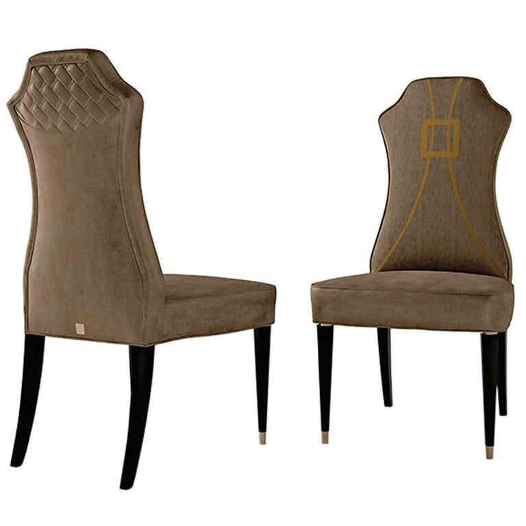 Chaise Carpanese Home Italia du 21ème siècle avec base en bois moderne, 7009