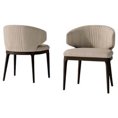 21e siècle Chaise Carpanese Home Italia avec pieds en bois Modernity, 7310
